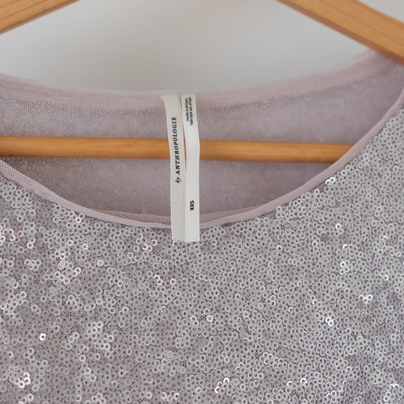 Anthropologie lavender sequin crop top Size: xxs - Picture 2 of 4